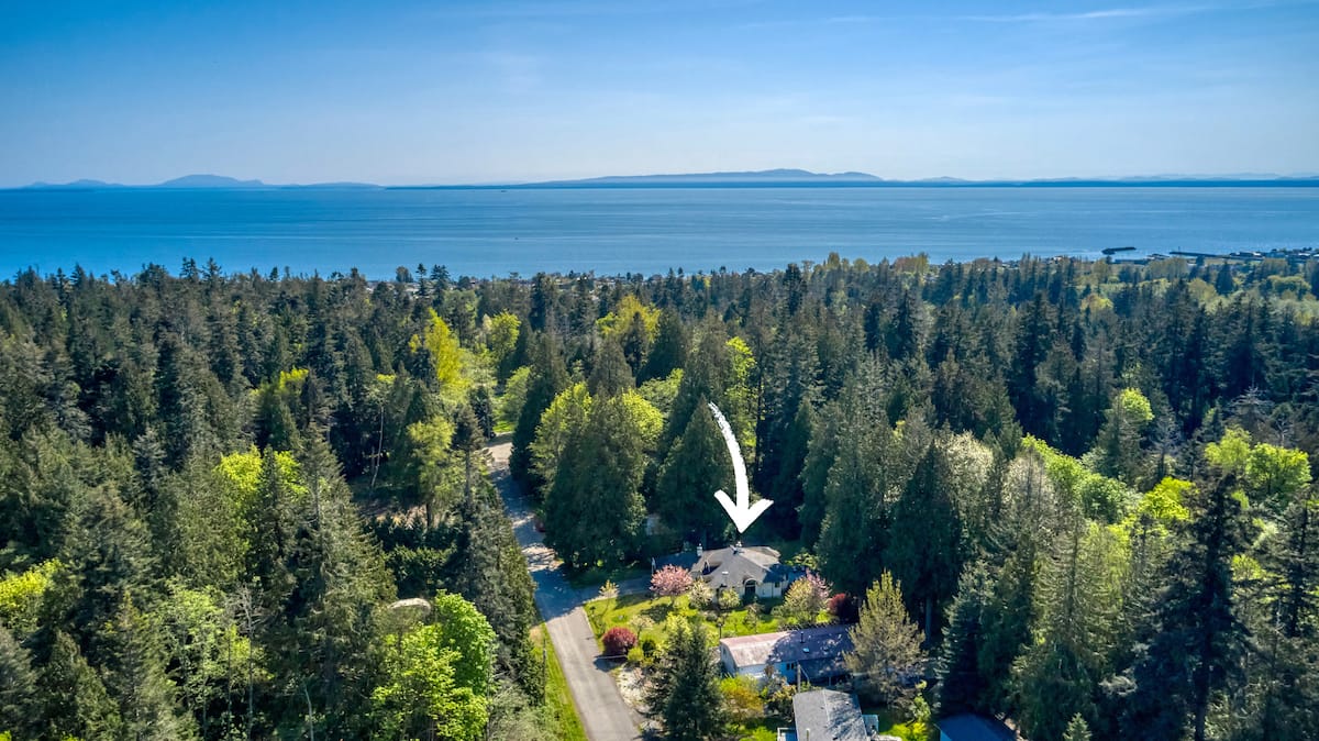 Point Roberts vacation rental — Tree-filled yard
